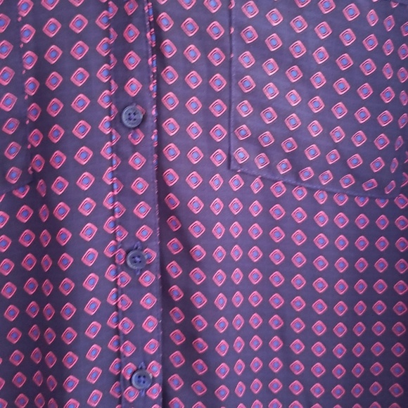 Express Geometric Navy Pattern Sheer Portofino XS - Picture 3 of 5